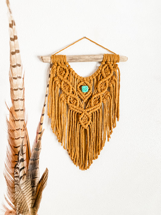 Malachite driftwood wall hanging