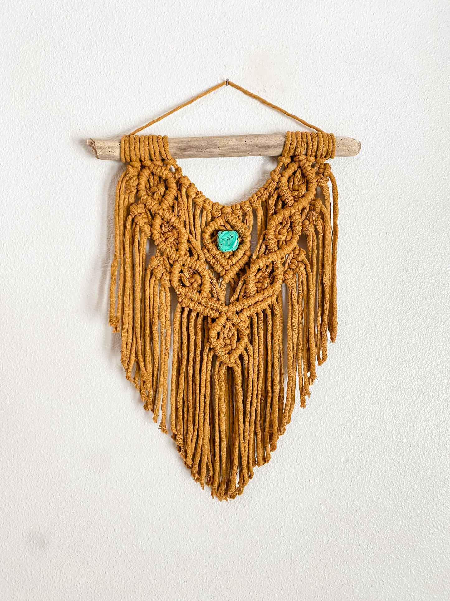 Malachite driftwood wall hanging