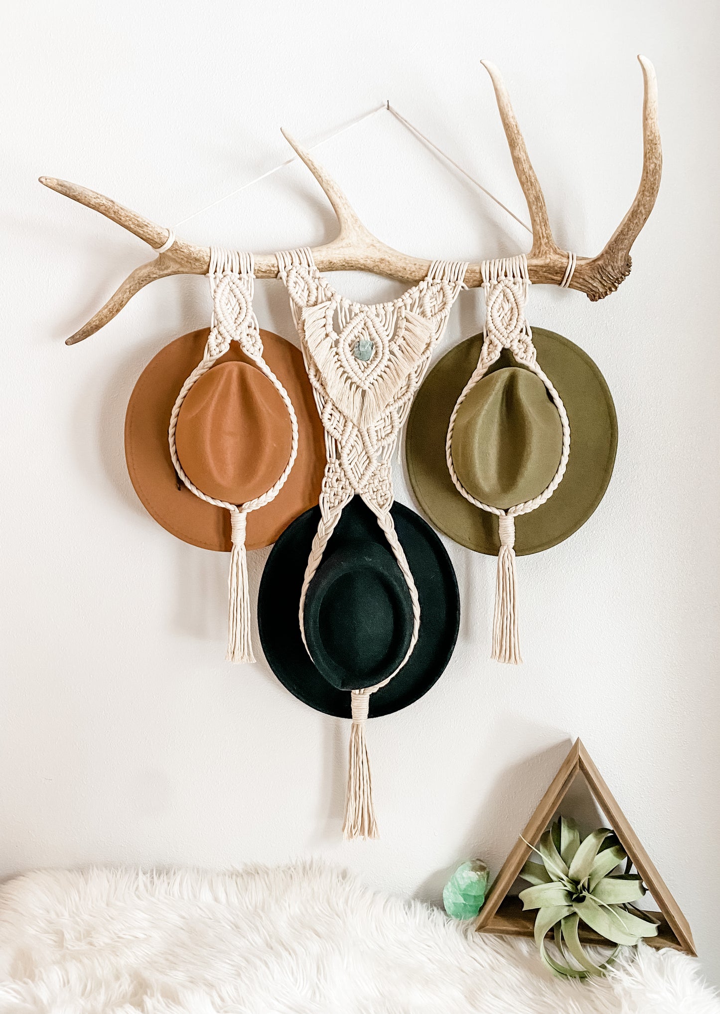 Triple Elk Antler Hat Hanger•