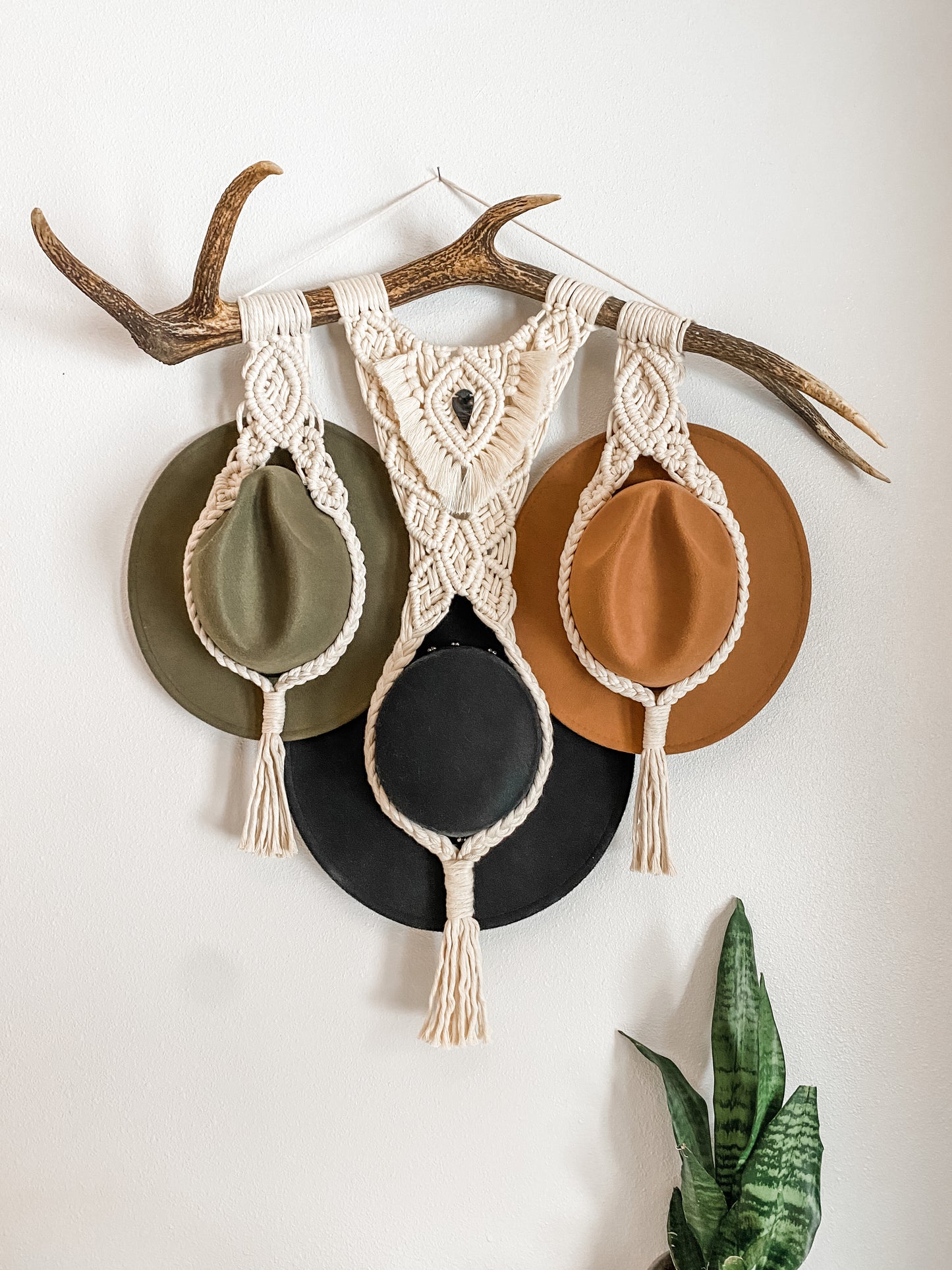 Triple Elk Antler Hat Hanger•