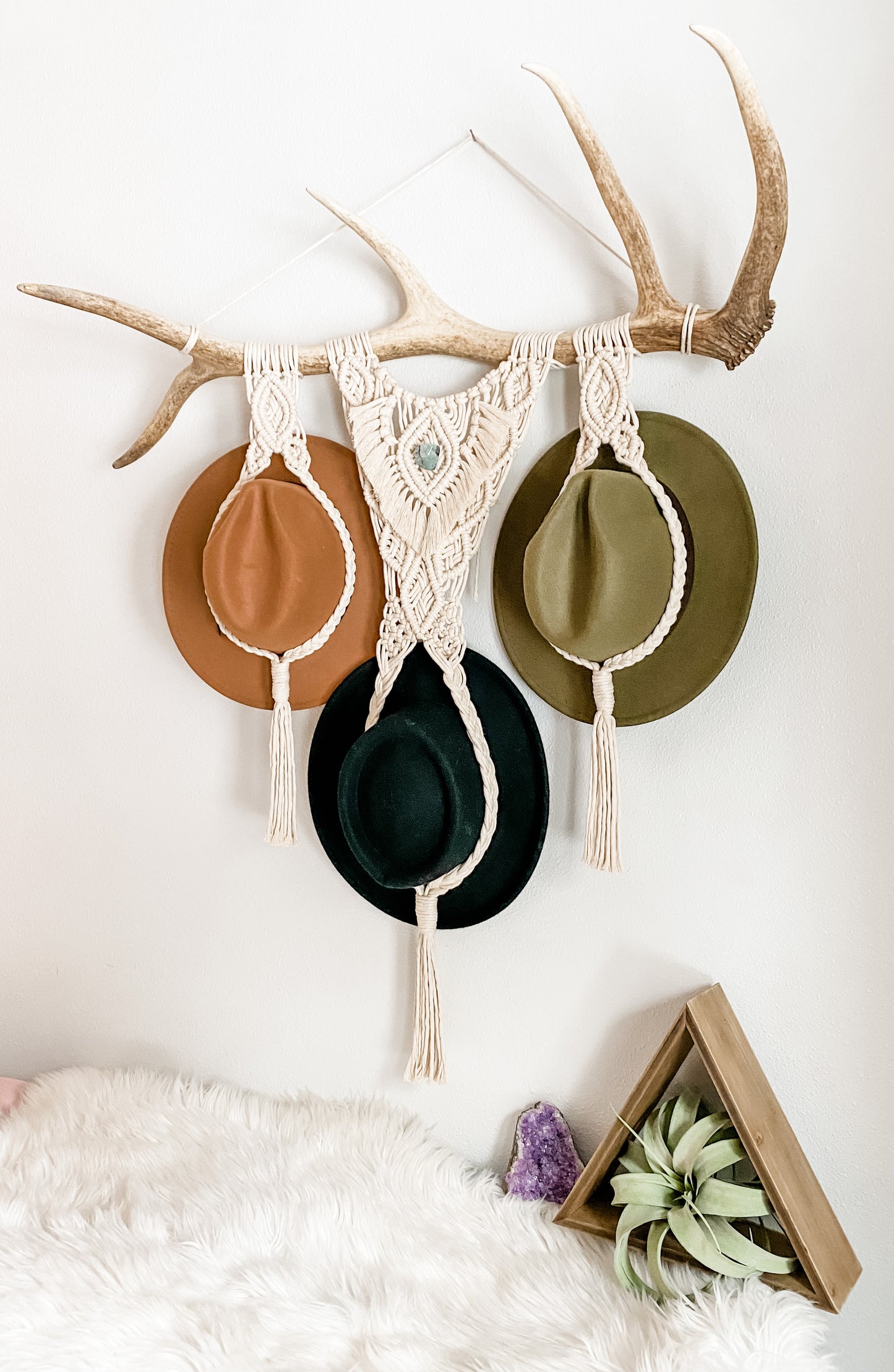 Triple Elk Antler Hat Hanger•